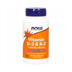 NOW Foods Vitamín D3 + K2 1000 IU 120 kapsúl
