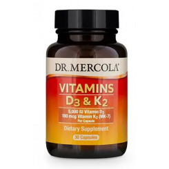 Dr. Mercola Vitamín D3 5000 IU, K2 180 mcg, 30 kapsúl